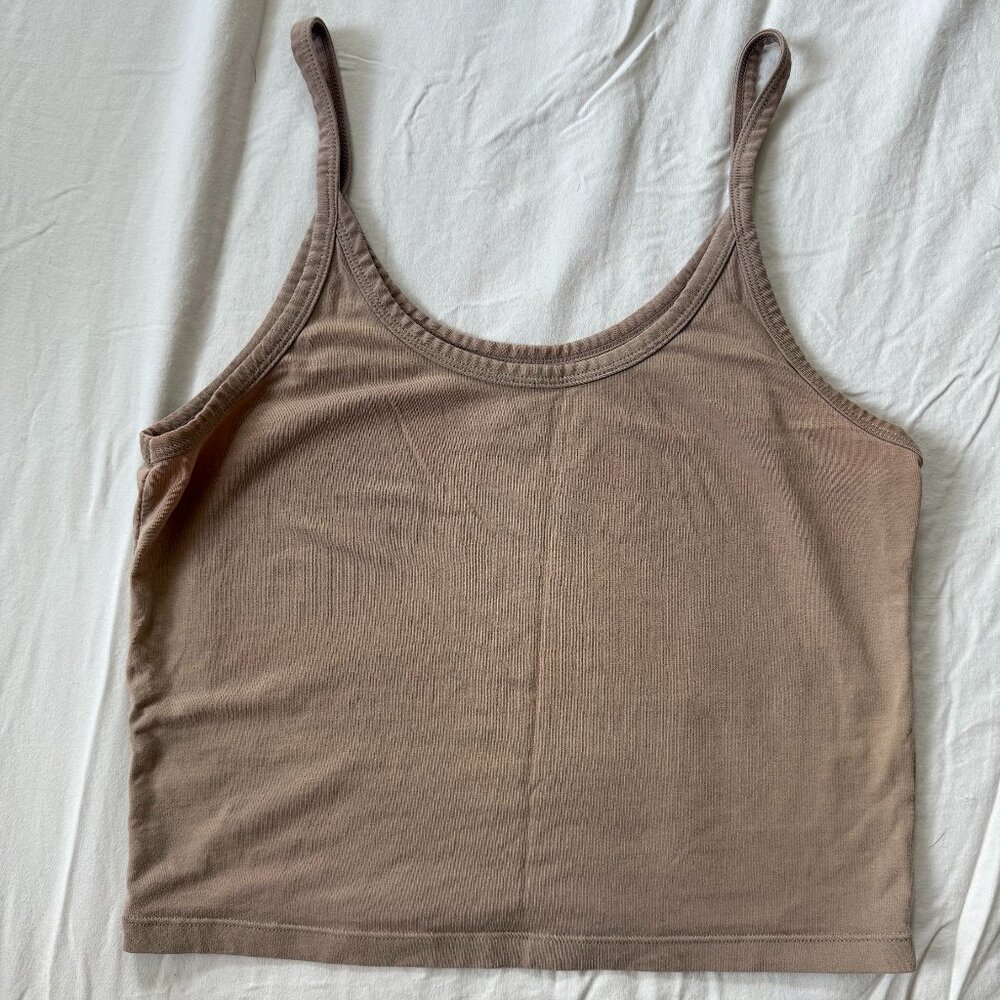 ARQ CROP TANK in Beige